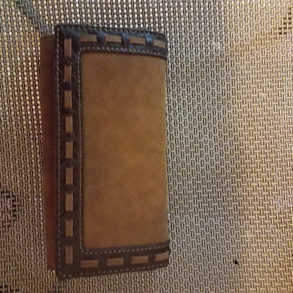 Brown Suede and leather wallet